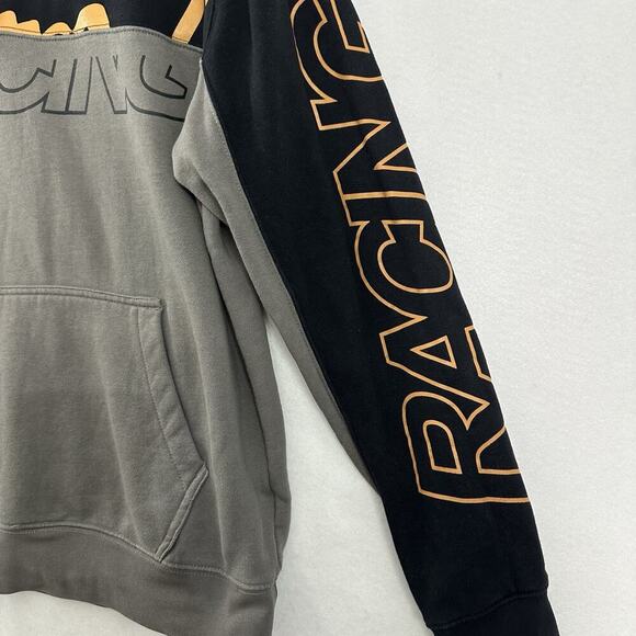 Vtg Y2K Fox Racing Hoodie Mens Medium Two Tone AOP Sleeve Hit Grunge Motocross - Picture 2 of 11